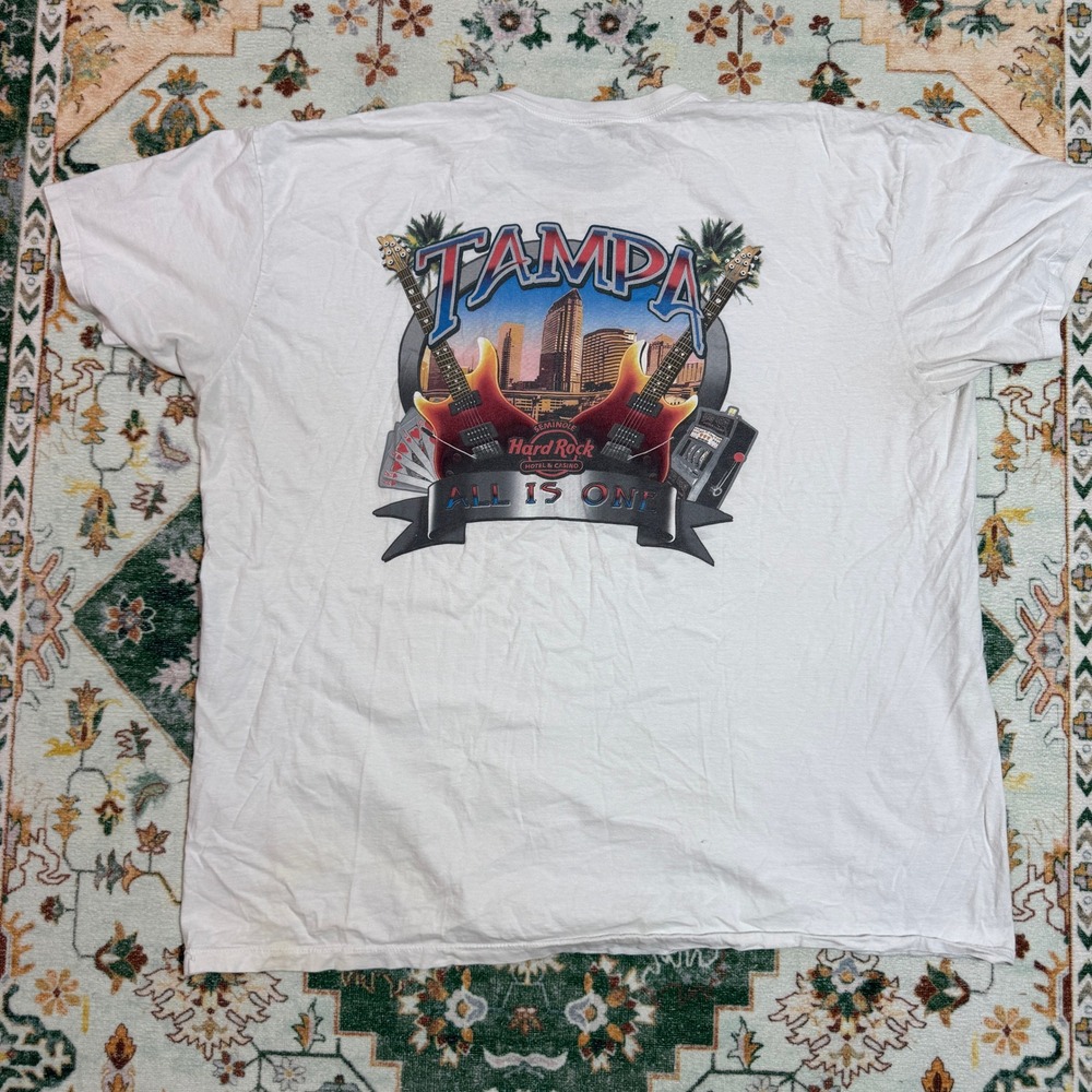 Hard Rock Cafe Tampa Florida Graphic‎ T Shirt Mens XXX Large White All Is One